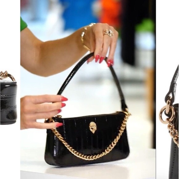 KURT GEIGER LONDON NWT Patent leather Shoreditch Shoulder Pochette Bag - Picture 2 of 16